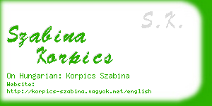 szabina korpics business card